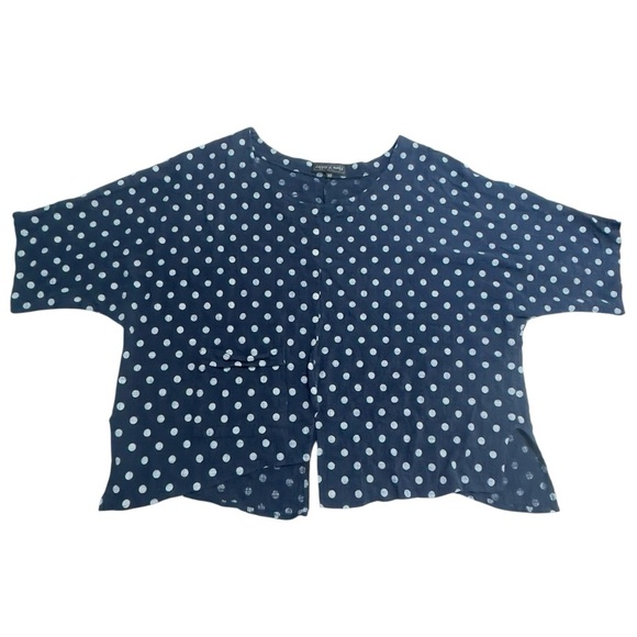 Flora Ashley blue and white polkadot oversized top size extra small - Picture 6 of 11